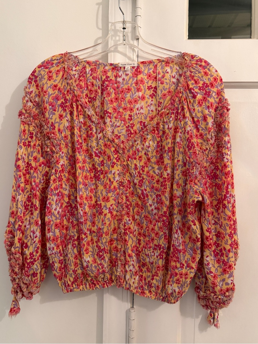 Poupette St Barth Floral V-Neck Floral Top